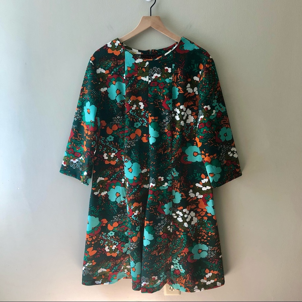 Vintage Floral Fit and Flare Dress